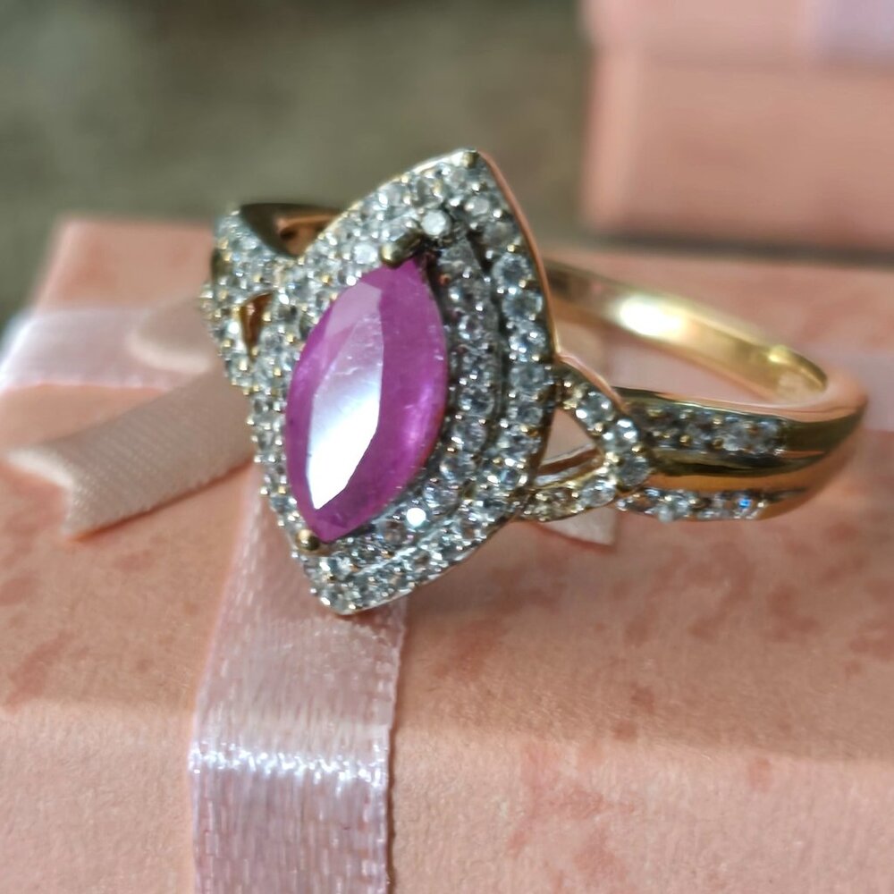 Pink Ethiopian Opal ring, 925 silver, size 10